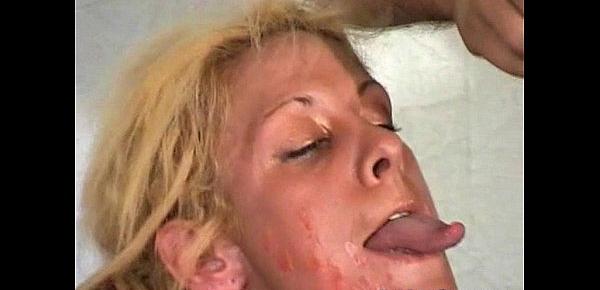  Gross Forced Worms in Mouth Humiliation of bizarre blonde slaveslut Crystel Lei